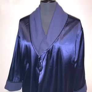 Victoria’s Secret Long Satin Robe with Satin Tie *NAVY*